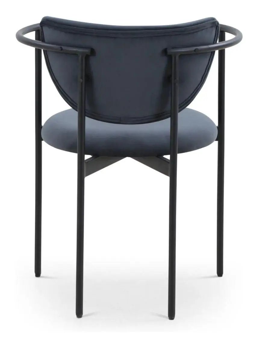 Lunar Spisebordsstol m. armlæn, Mørkegrå Velour - Unoliving.com