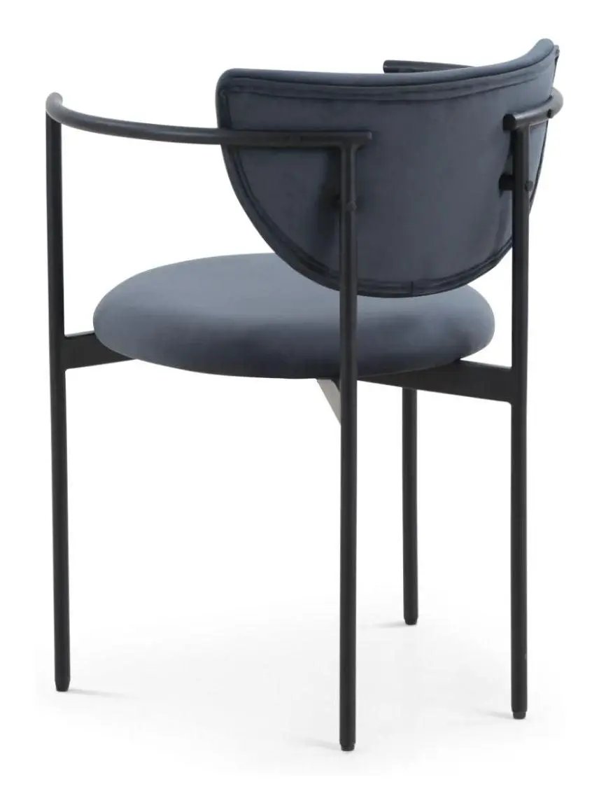 Lunar Spisebordsstol m. armlæn, Mørkegrå Velour - Unoliving.com
