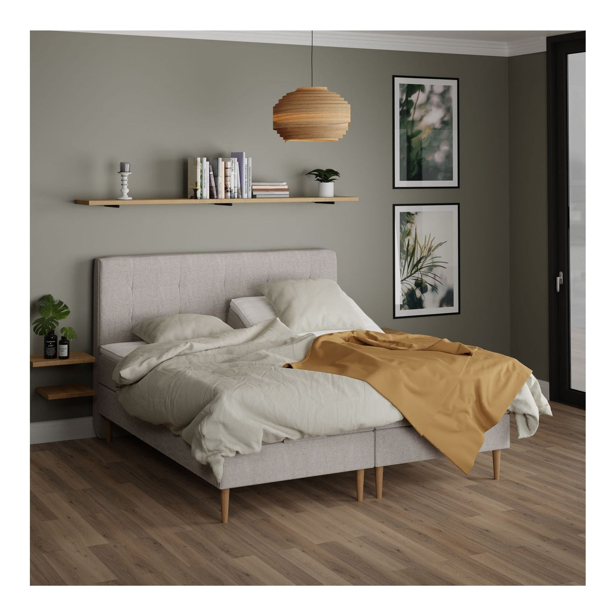 Lux Elevationsseng, 180x200, Latex topmadras, Sand - Unoliving.com