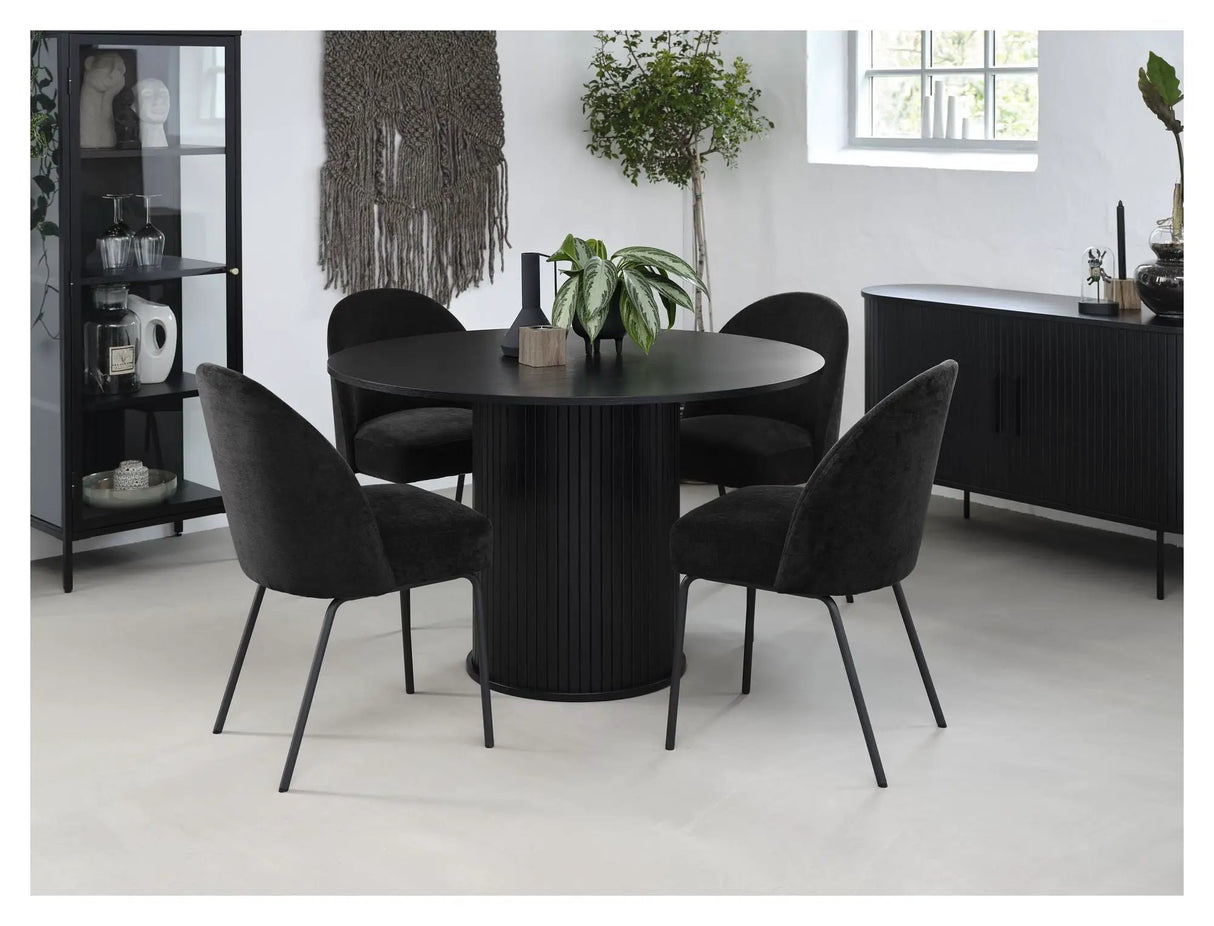 Malmö Spisebord Ø120 - Sort/eg - Unoliving.com