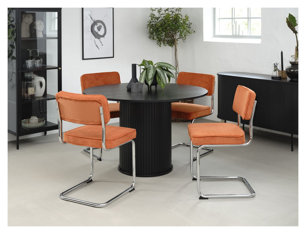 Malmö Spisebord Ø120 - Sort/eg - Unoliving.com