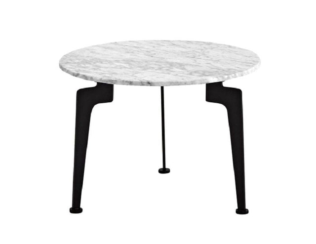 Marmor Sidebord Hvid/Sort, Ø45 - Unoliving.com