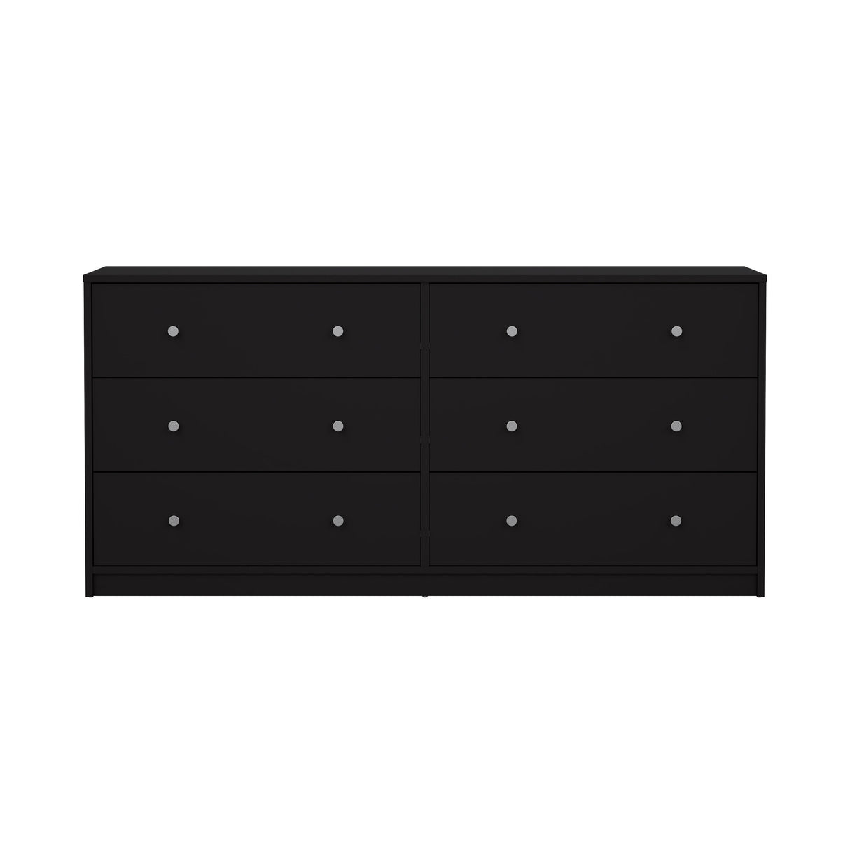 May Dobbelt kommode m. 6 skuffer, 143x30x68, Black - Unoliving.com