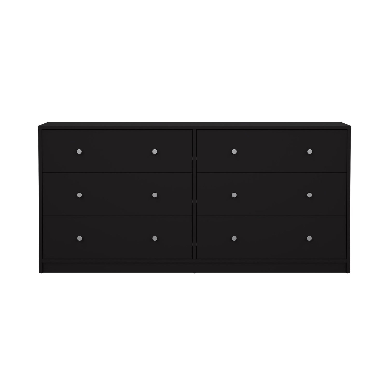 May Dobbelt kommode m. 6 skuffer, 143x30x68, Black - Unoliving.com