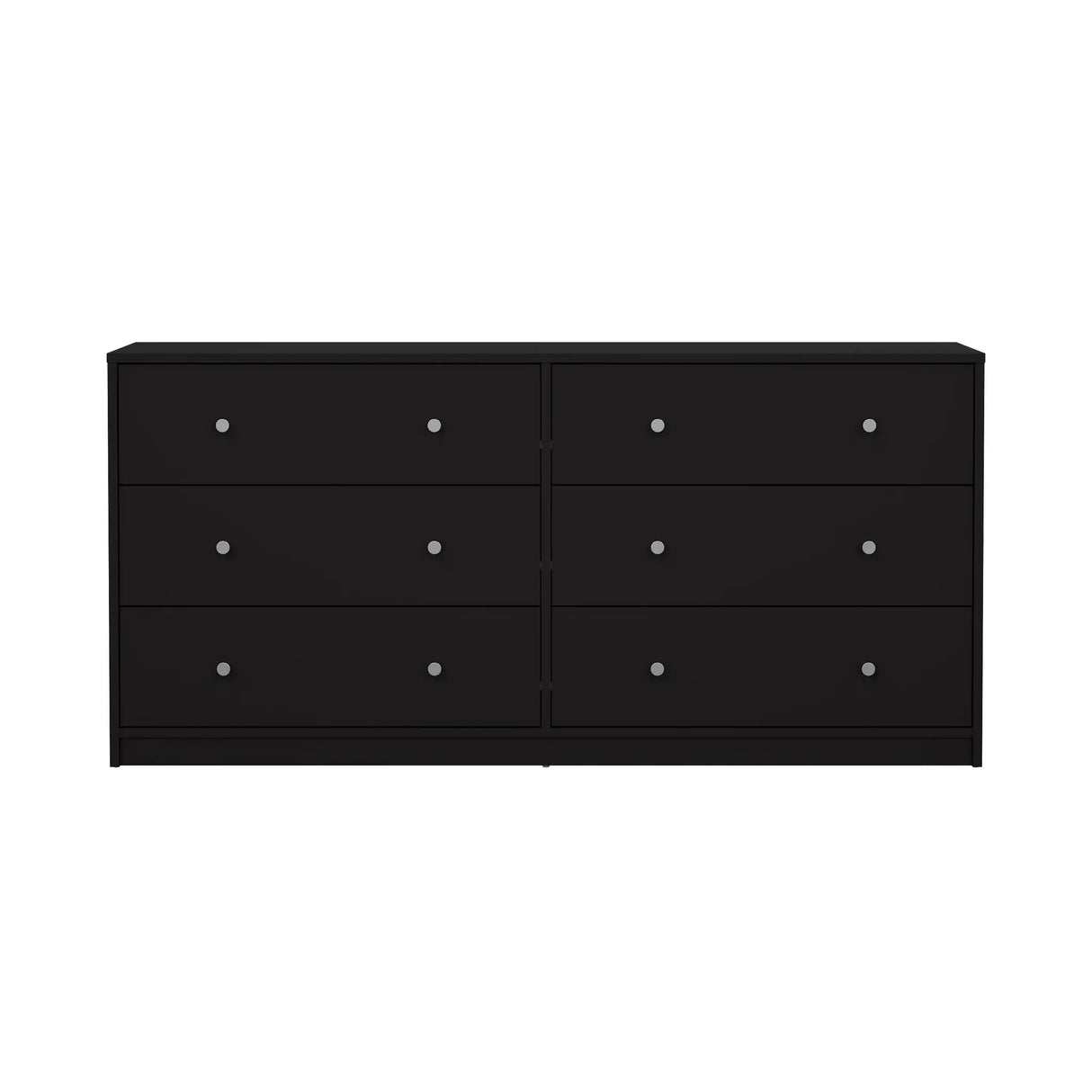 May Dobbelt kommode m. 6 skuffer, 143x30x68, Black - Unoliving.com