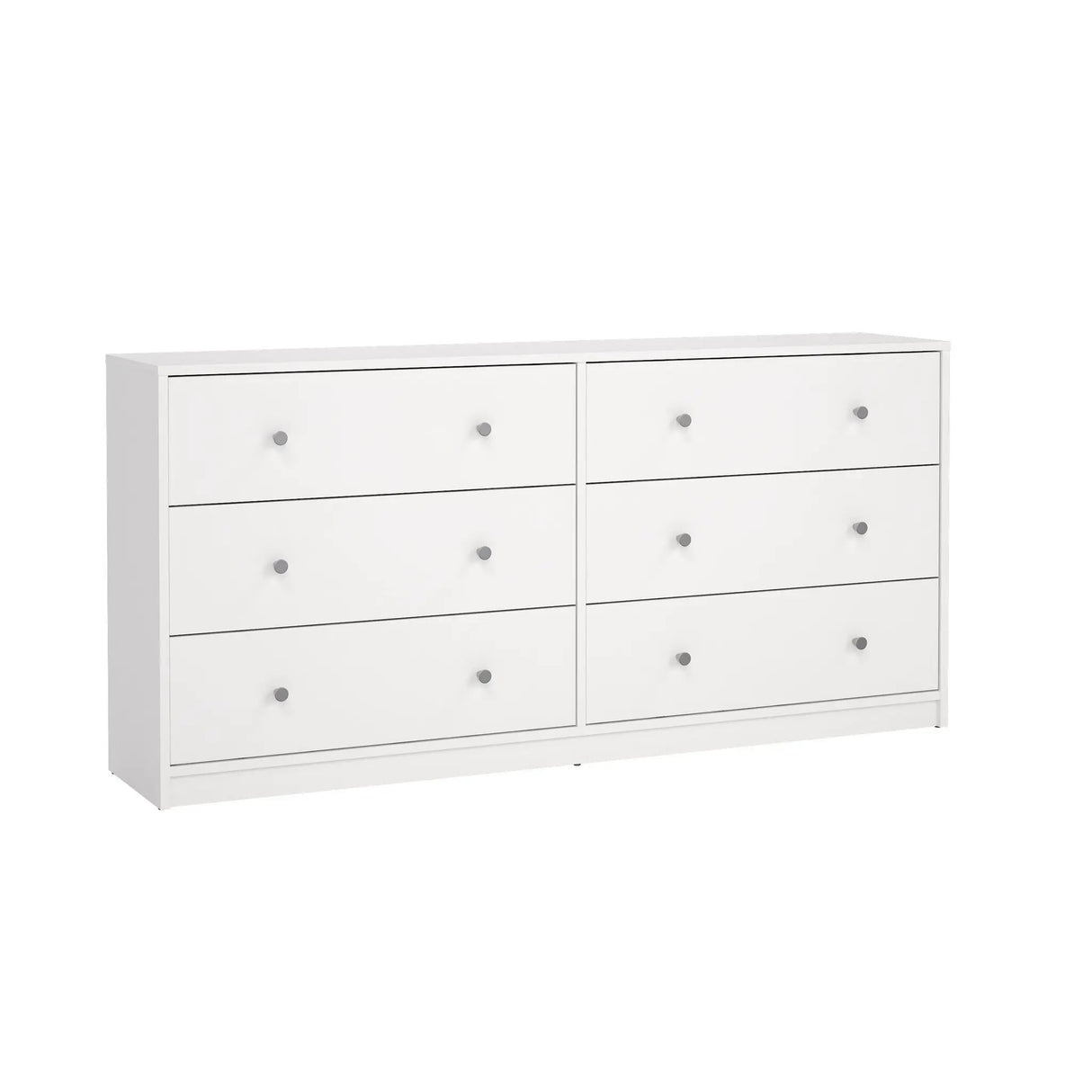 May Dobbelt kommode m. 6 skuffer, 143x30x68, Hvid - Unoliving.com