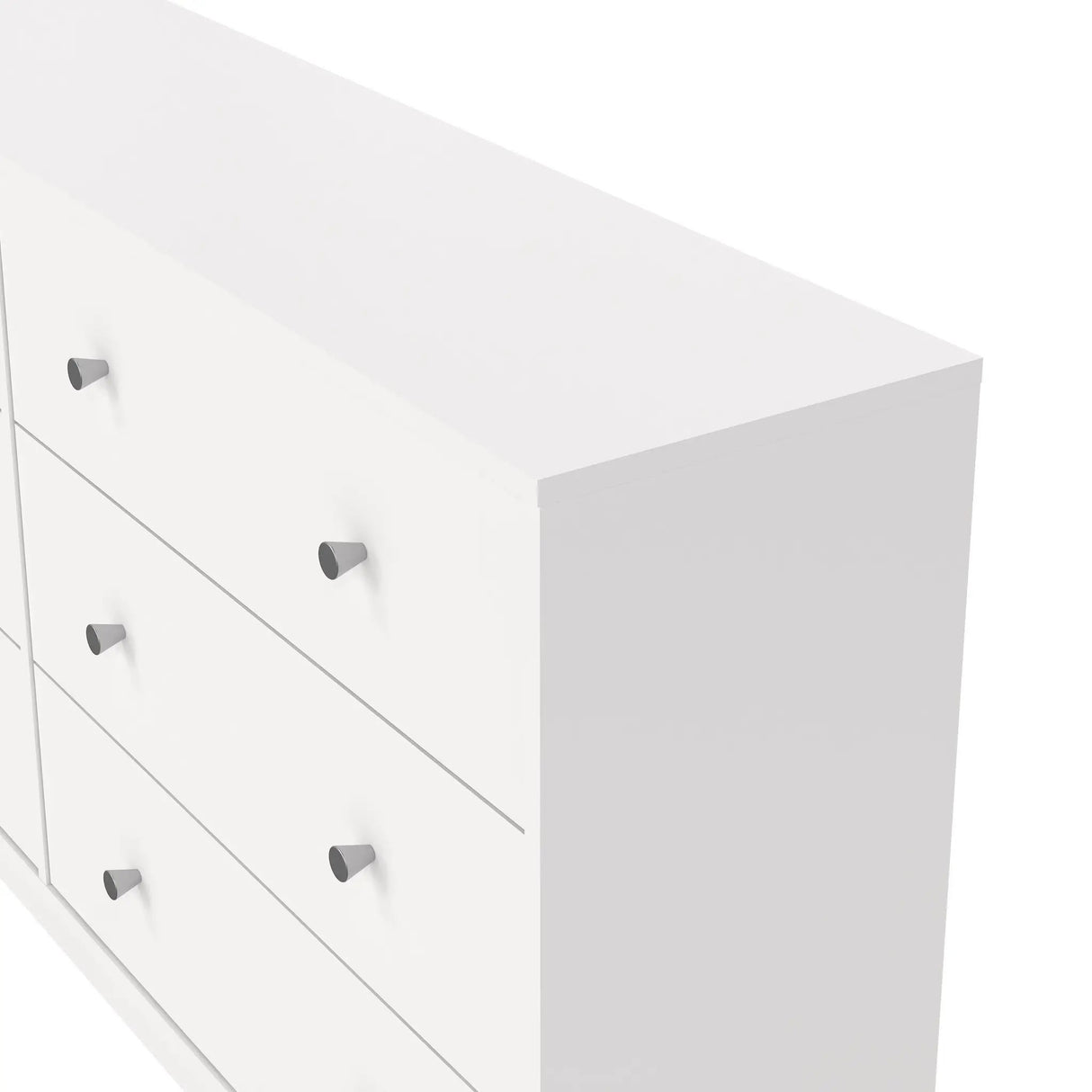 May Dobbelt kommode m. 6 skuffer, 143x30x68, Hvid - Unoliving.com