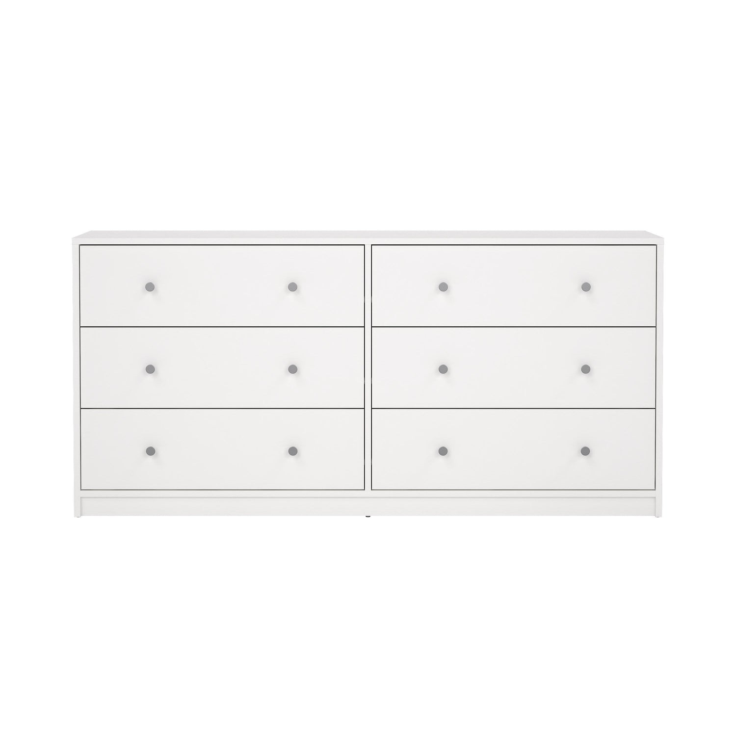 May Dobbelt kommode m. 6 skuffer, 143x30x68, Hvid - Unoliving.com