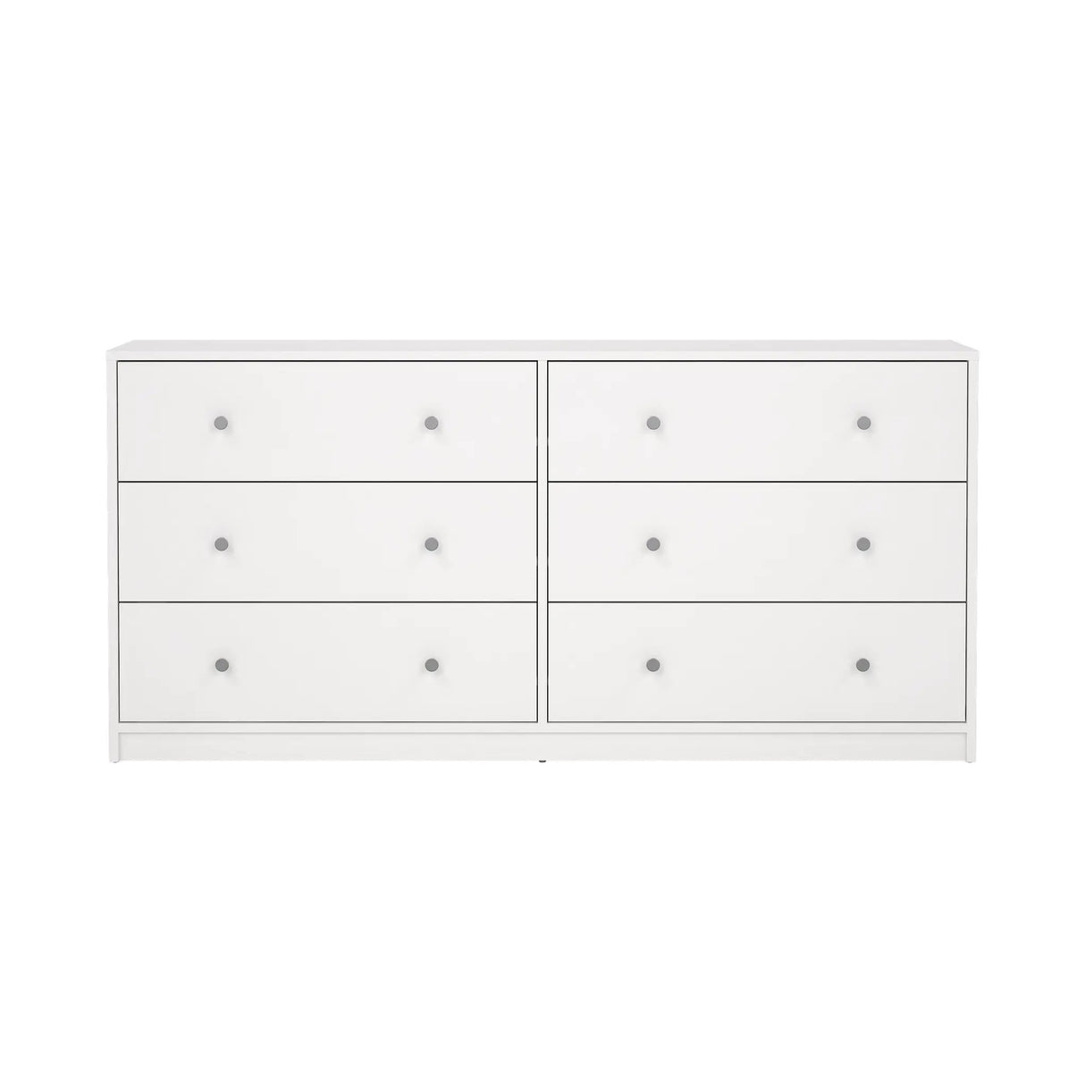 May Dobbelt kommode m. 6 skuffer, 143x30x68, Hvid - Unoliving.com