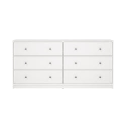 May Dobbelt kommode m. 6 skuffer, 143x30x68, Hvid - Unoliving.com