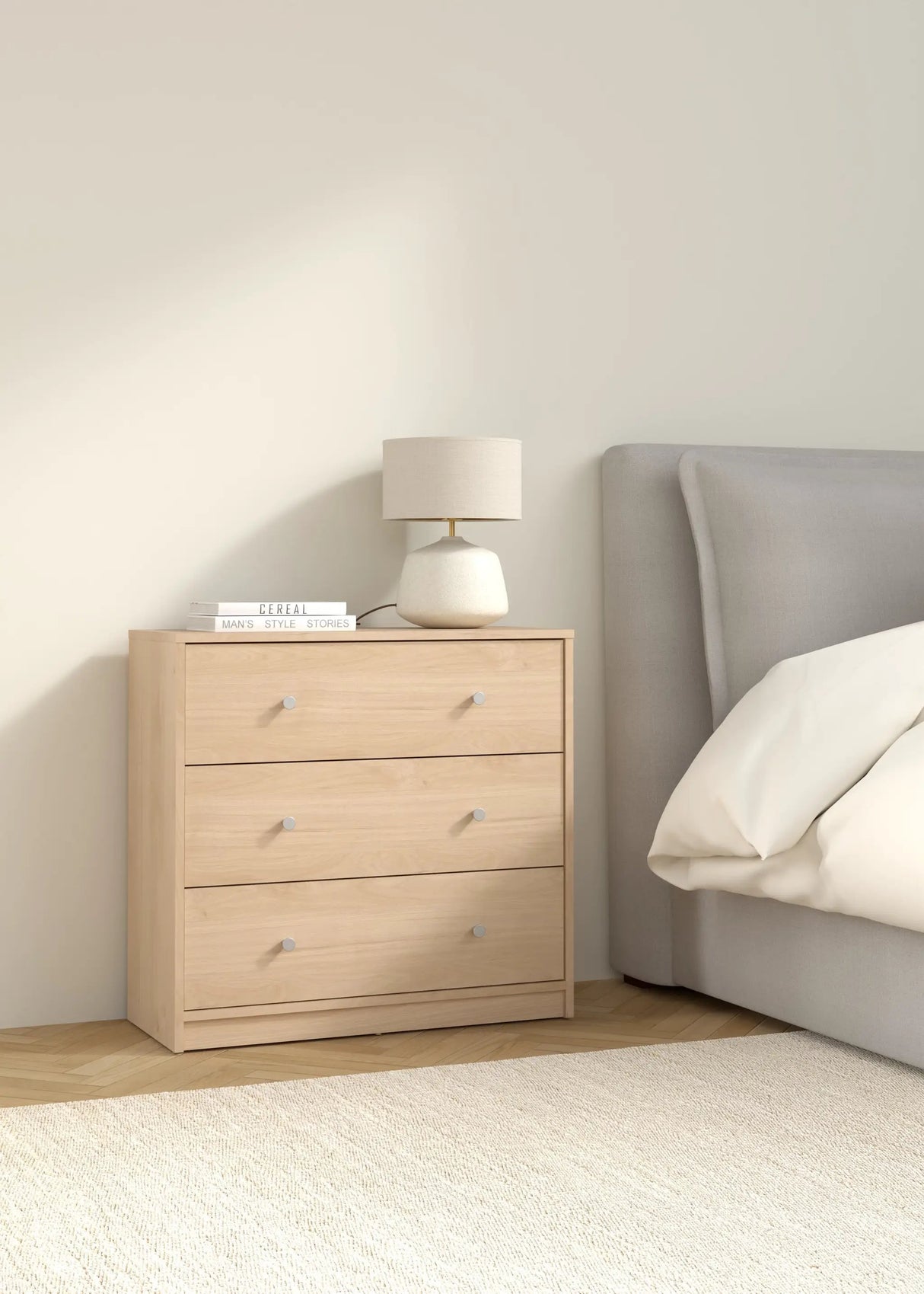 May Kommode m. 3 skuffer, Jackson Hickory - Unoliving.com