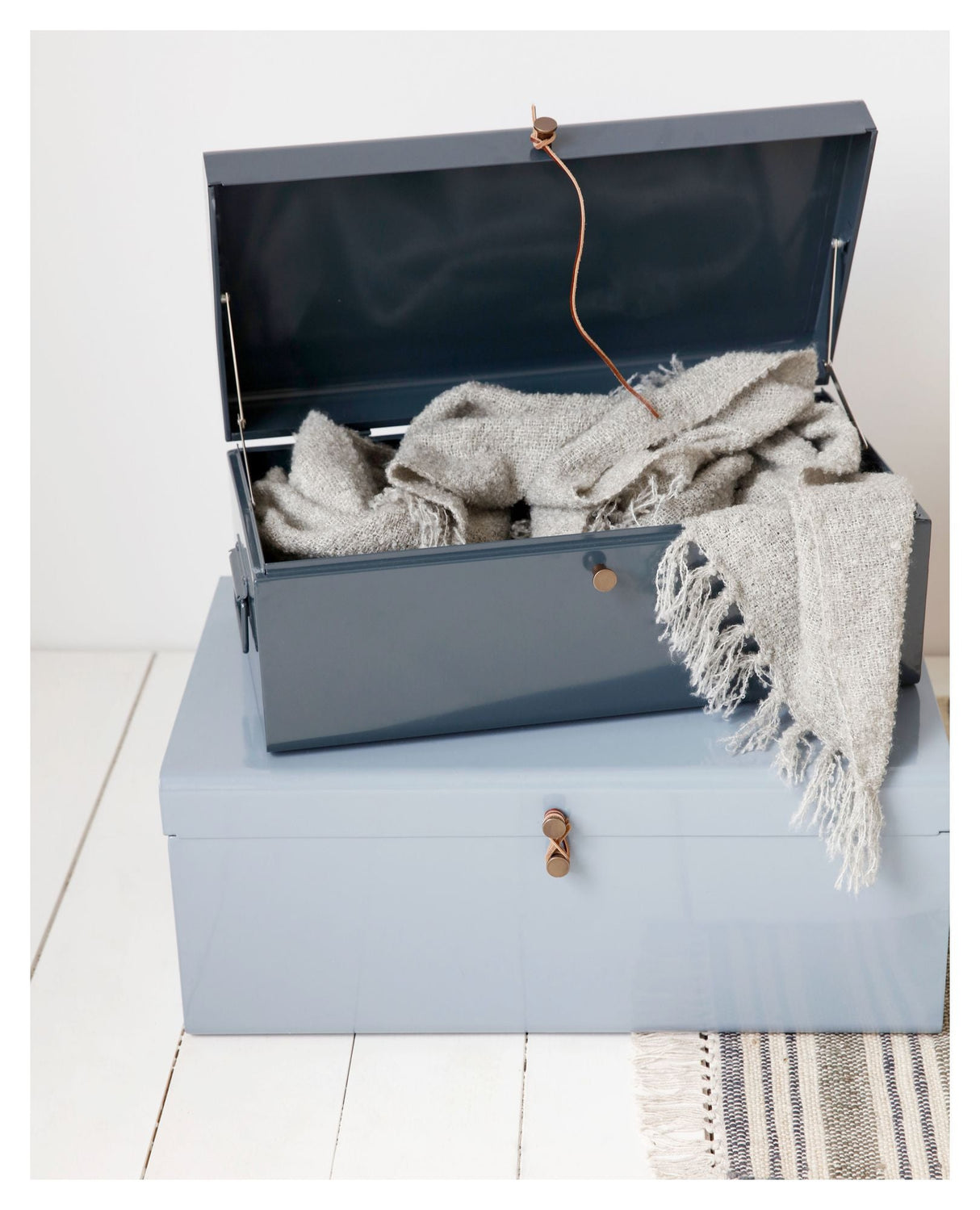 Metal Opbevaringskufferter - Blå - Unoliving.com