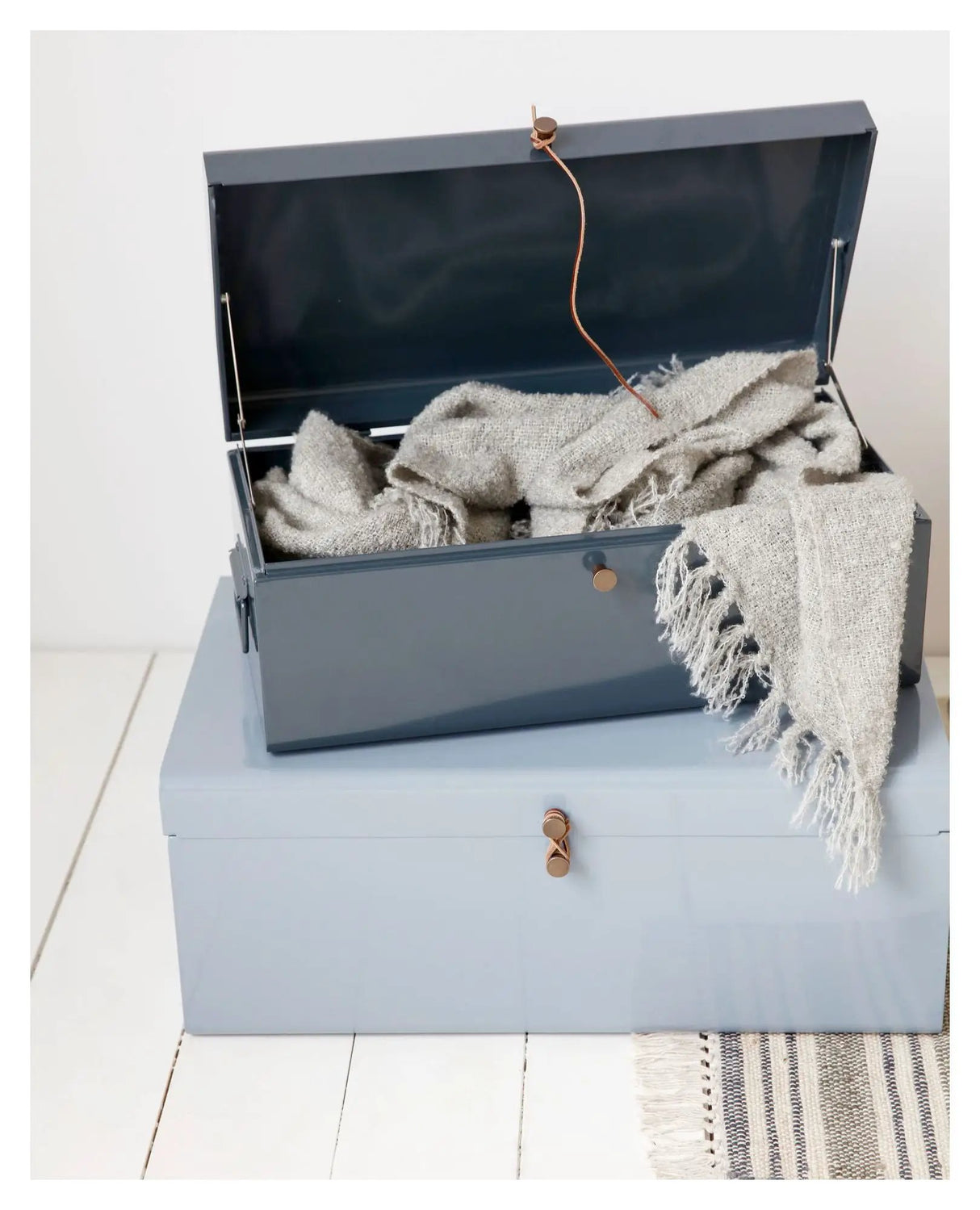 Metal Opbevaringskufferter - Blå - Unoliving.com