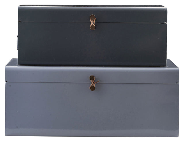 Metal Opbevaringskufferter - Blå - Unoliving.com