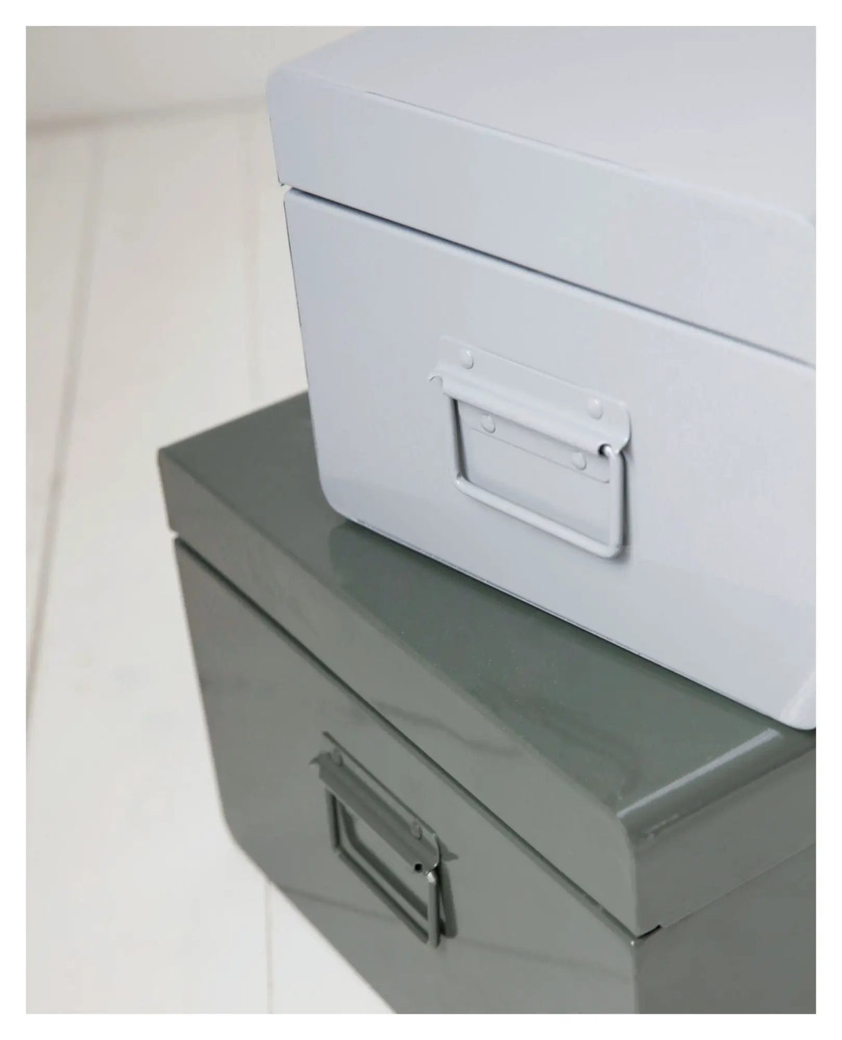 Metal Opbevaringskufferter - Grå/Grøn - Unoliving.com