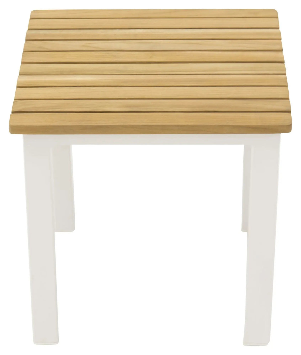 Mexico, Sidebord 40*40, Hvid Aluminium/teak - Unoliving.com