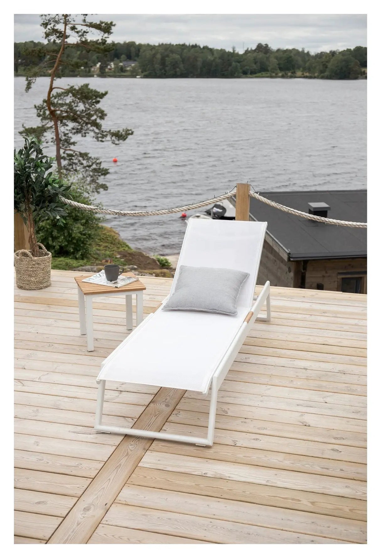 Mexico, Solseng, Hvid Aluminium/teak