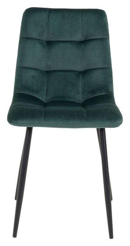 Middelfart Spisebordsstol, Mørkegrøn Velour - Unoliving.com