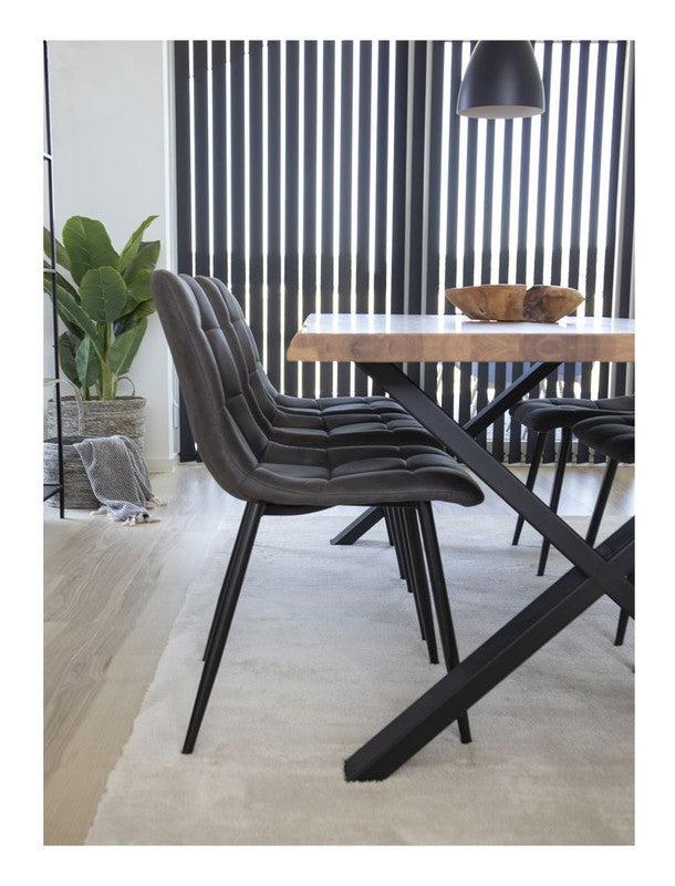 Middelfart Spisebordsstol m. microfiber, Mørkegrå - Unoliving.com