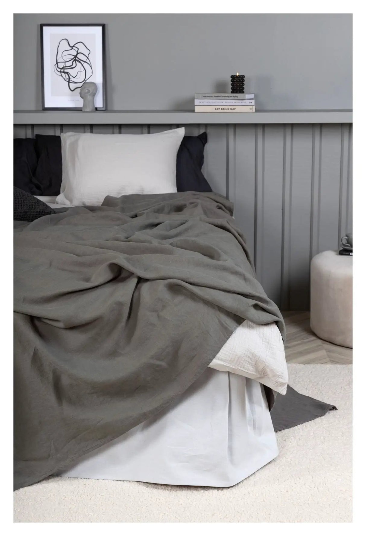 Milo Sengetæppe 180x260 - Lysegrå - Unoliving.com
