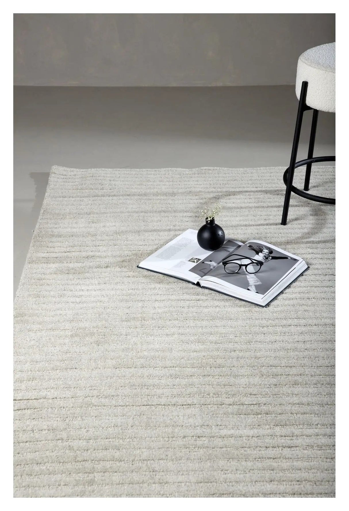 Milton Uld/Bomuld Tæppe 230x160 - Lysegrå - Unoliving.com