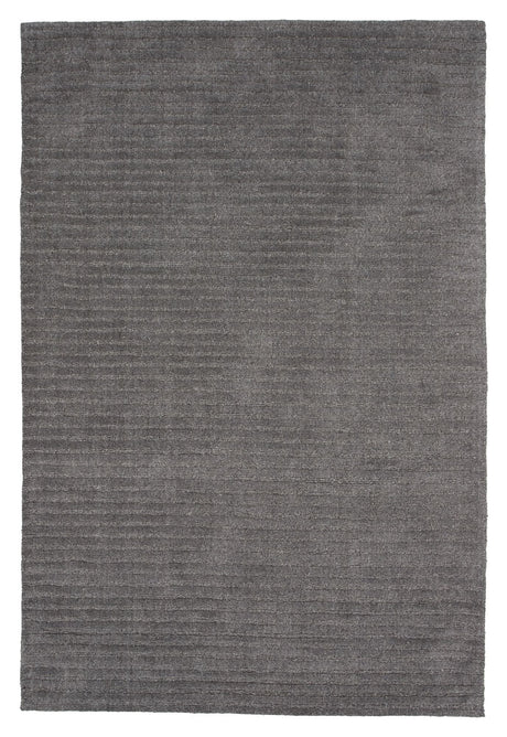 Milton Uld/Bomuld Tæppe - 230x160 - Mørkegrå - Unoliving.com