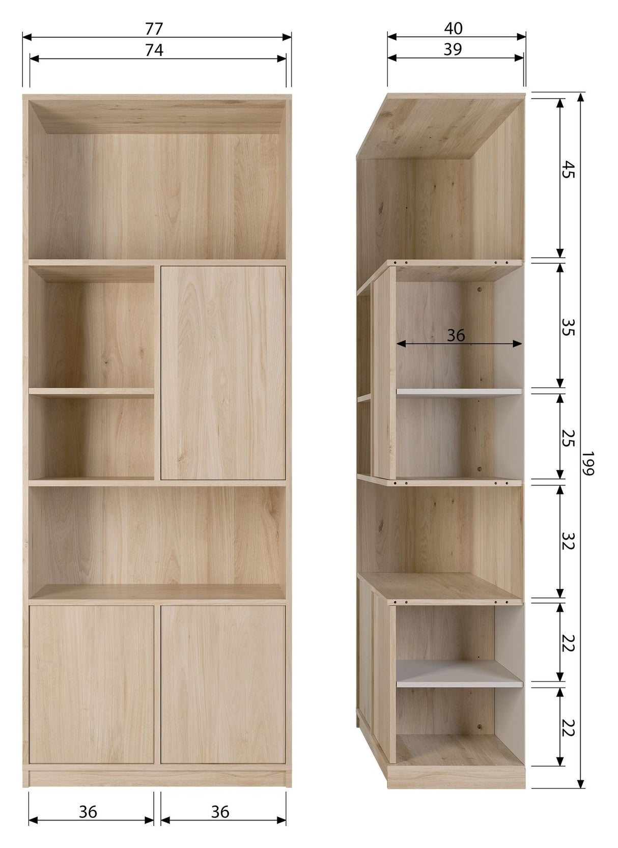 Modulair Overskab 40x77 - Eg - Unoliving.com