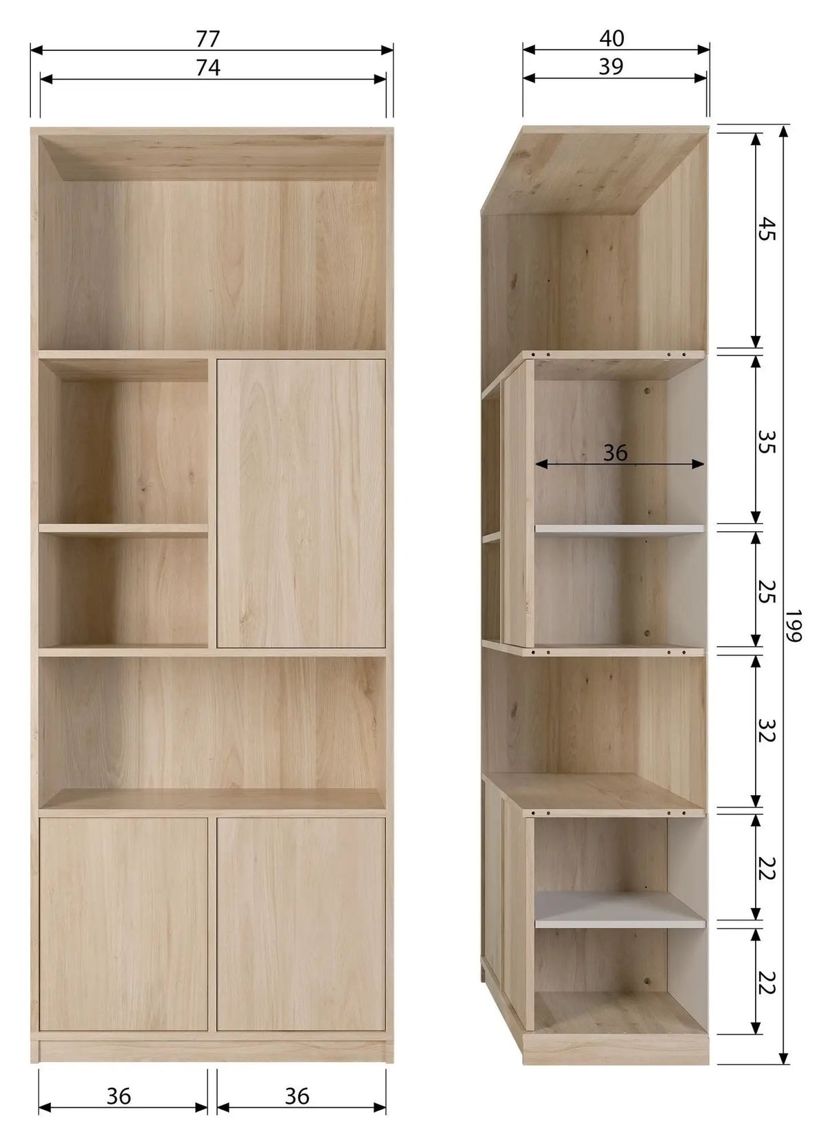 Modulair Overskab 40x77 - Eg - Unoliving.com