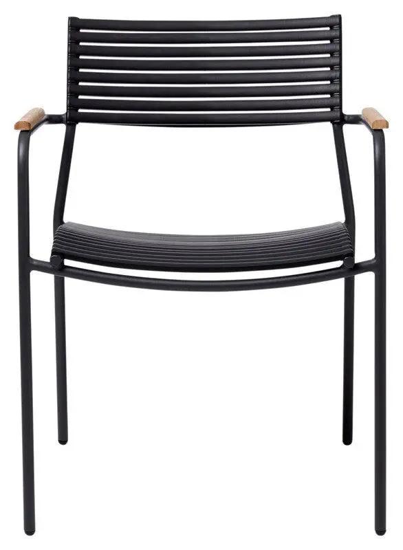 Mood Air Havestol m. Teak Armlæn, Grå/Sort - Unoliving.com