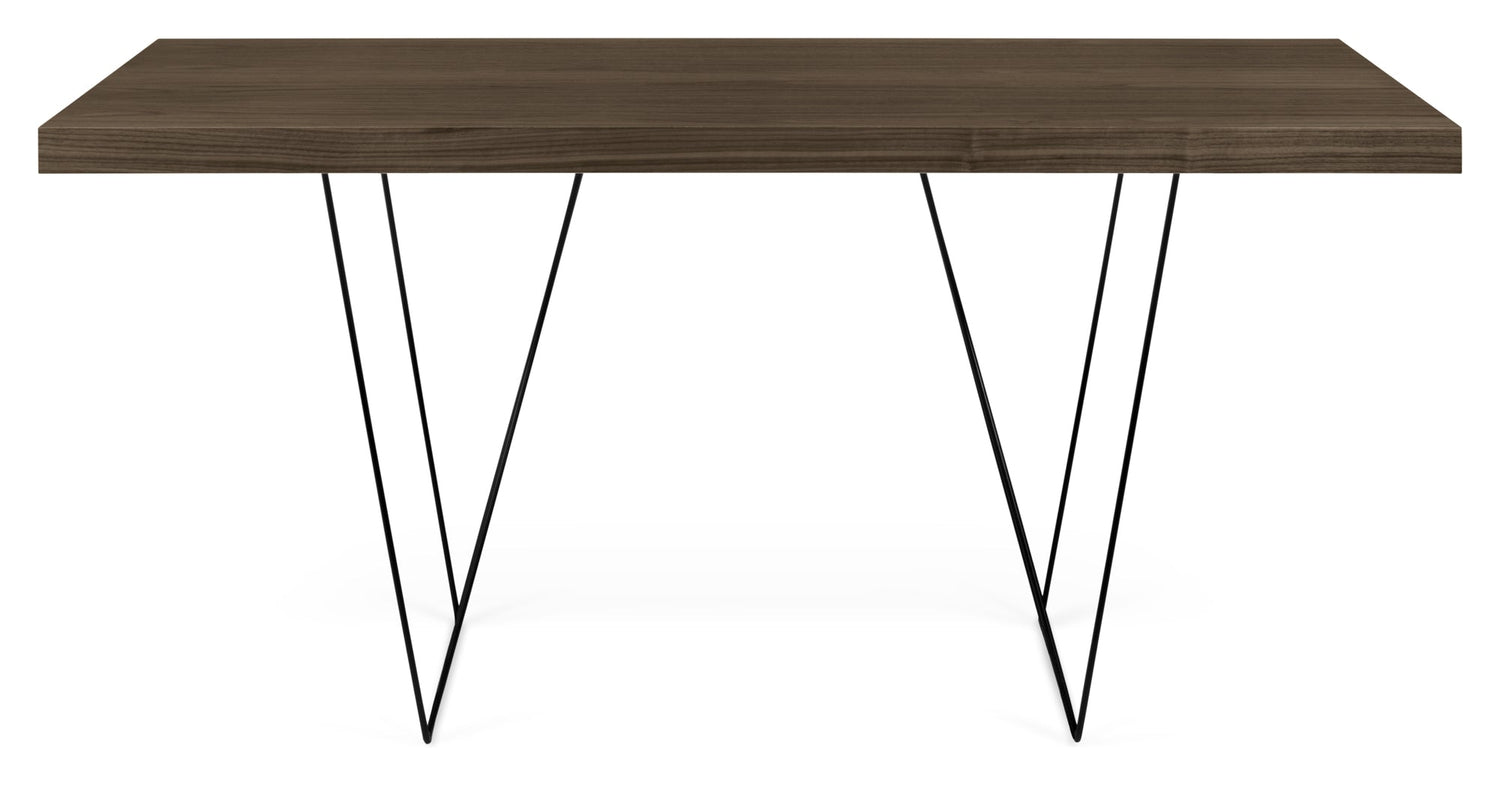 Multi 160 Skrivebord m. bukke, Valnøddefinér/Sort - Unoliving.com
