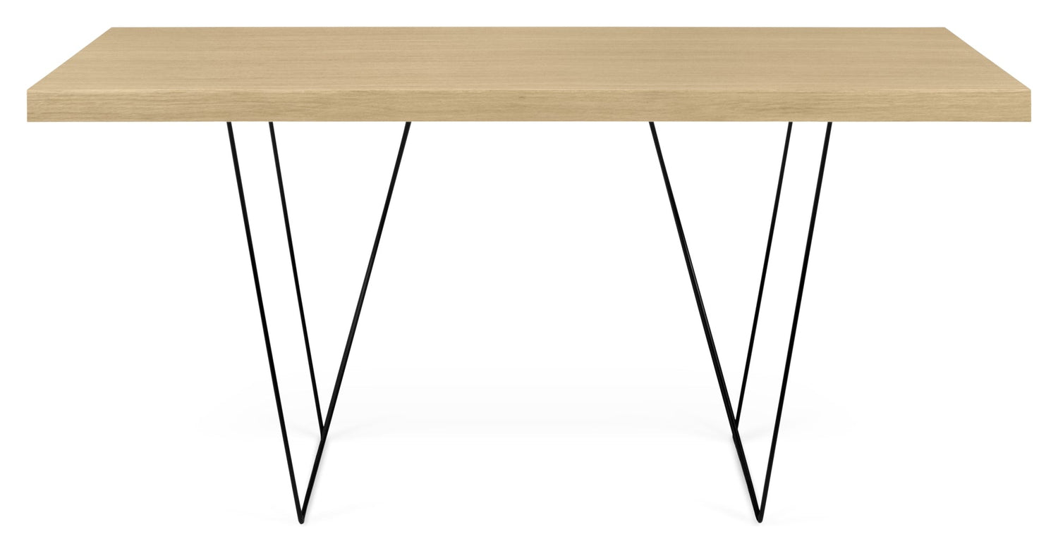 Multi 180 Skrivebord m. bukke, Egefinér/Sort - Unoliving.com