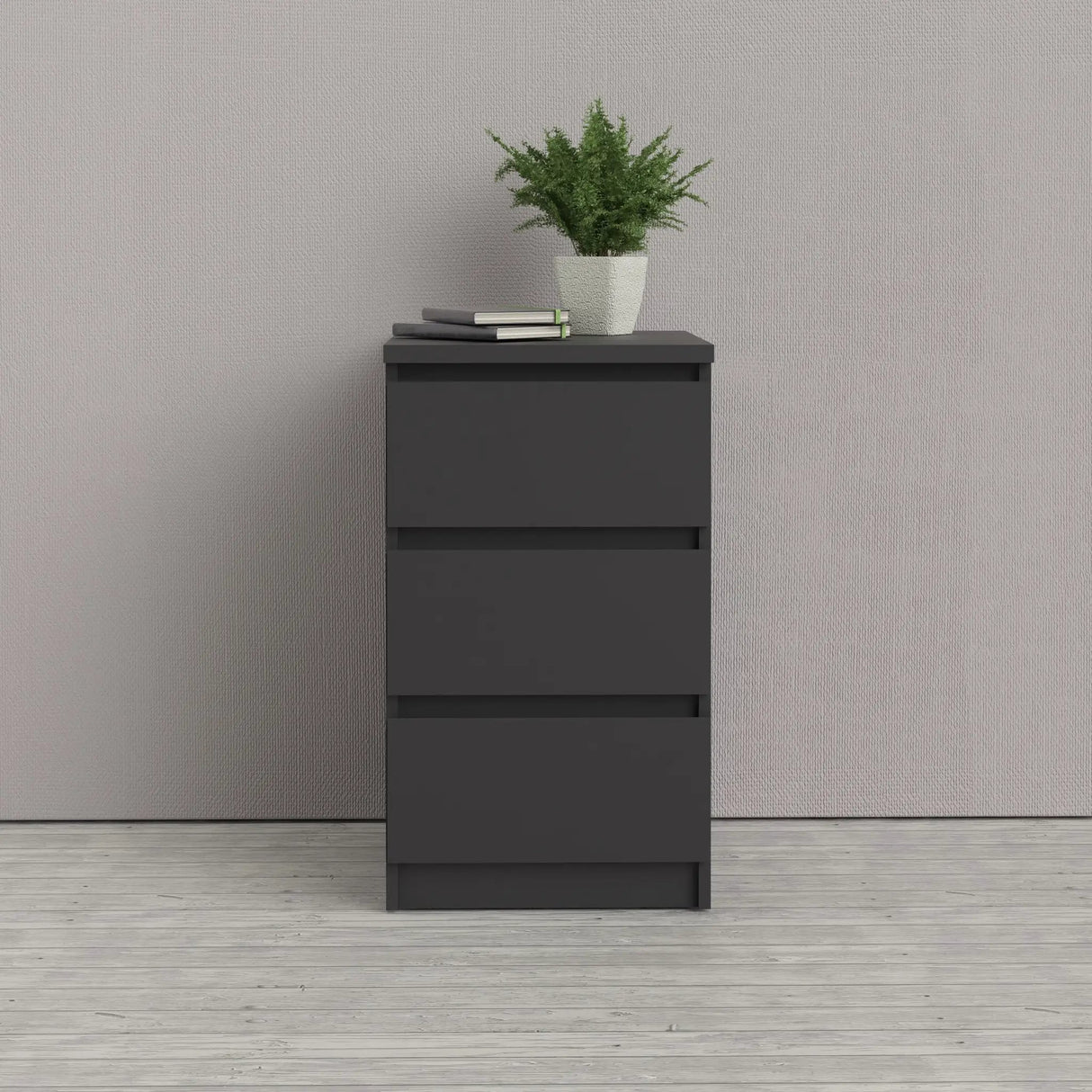 Naia, Kommode m. 3 skuffer høj - Sort - Unoliving.com