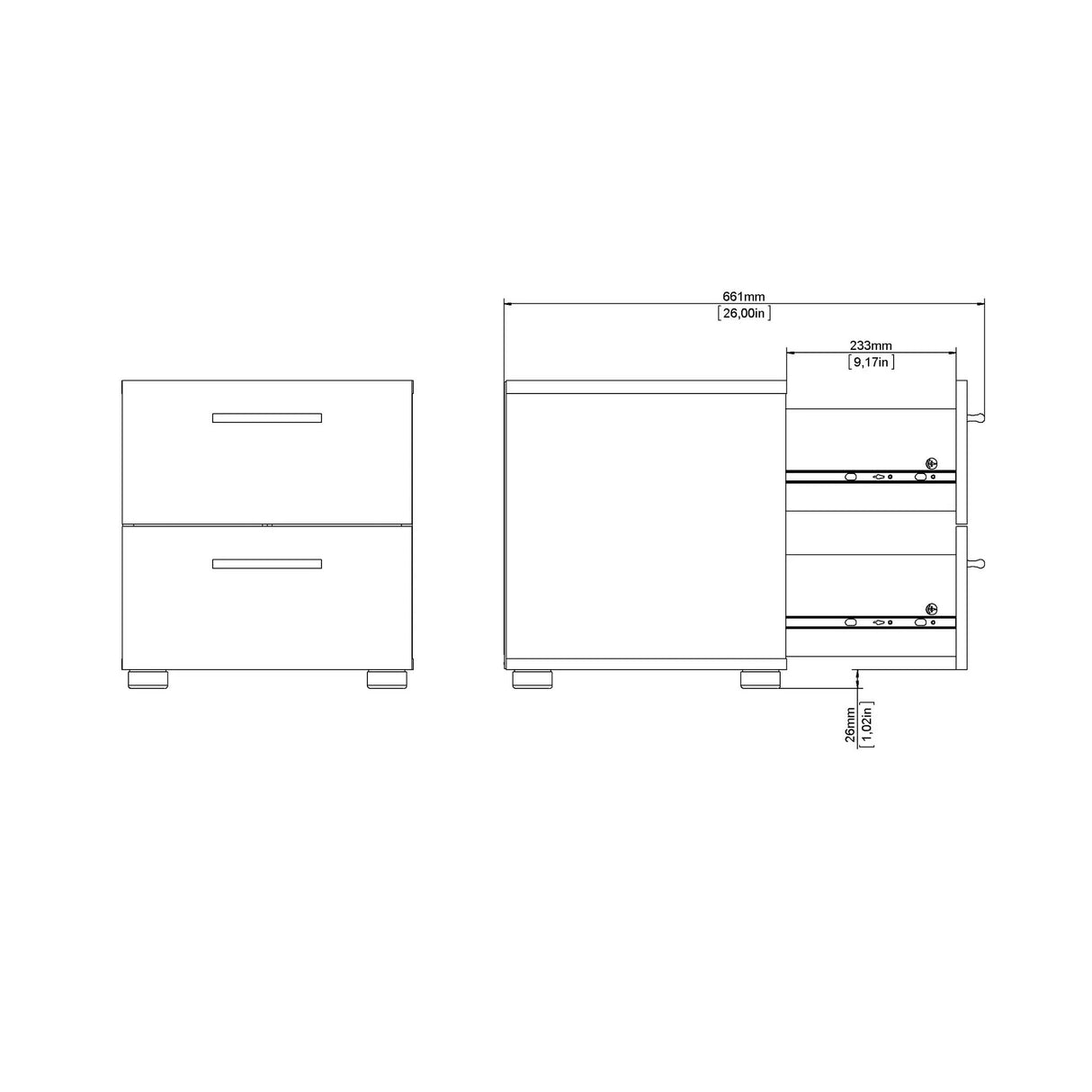 Naia Sengbord m. 2 skuffer, Jackson Hickory