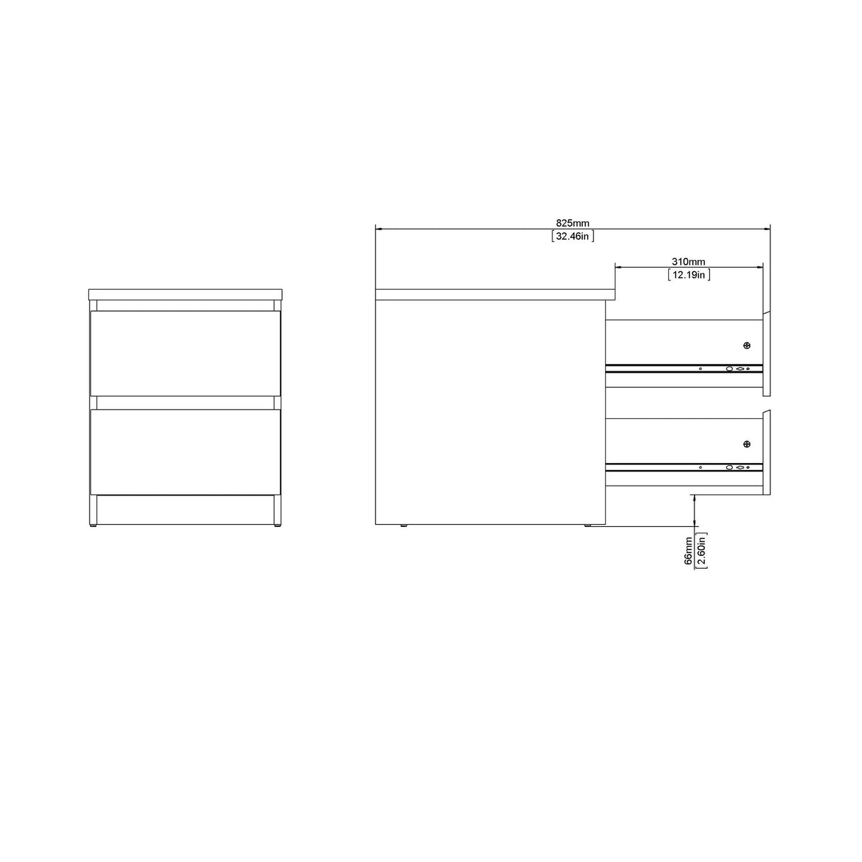 Naia Sengbord m. 2 skuffer, Jackson Hickory