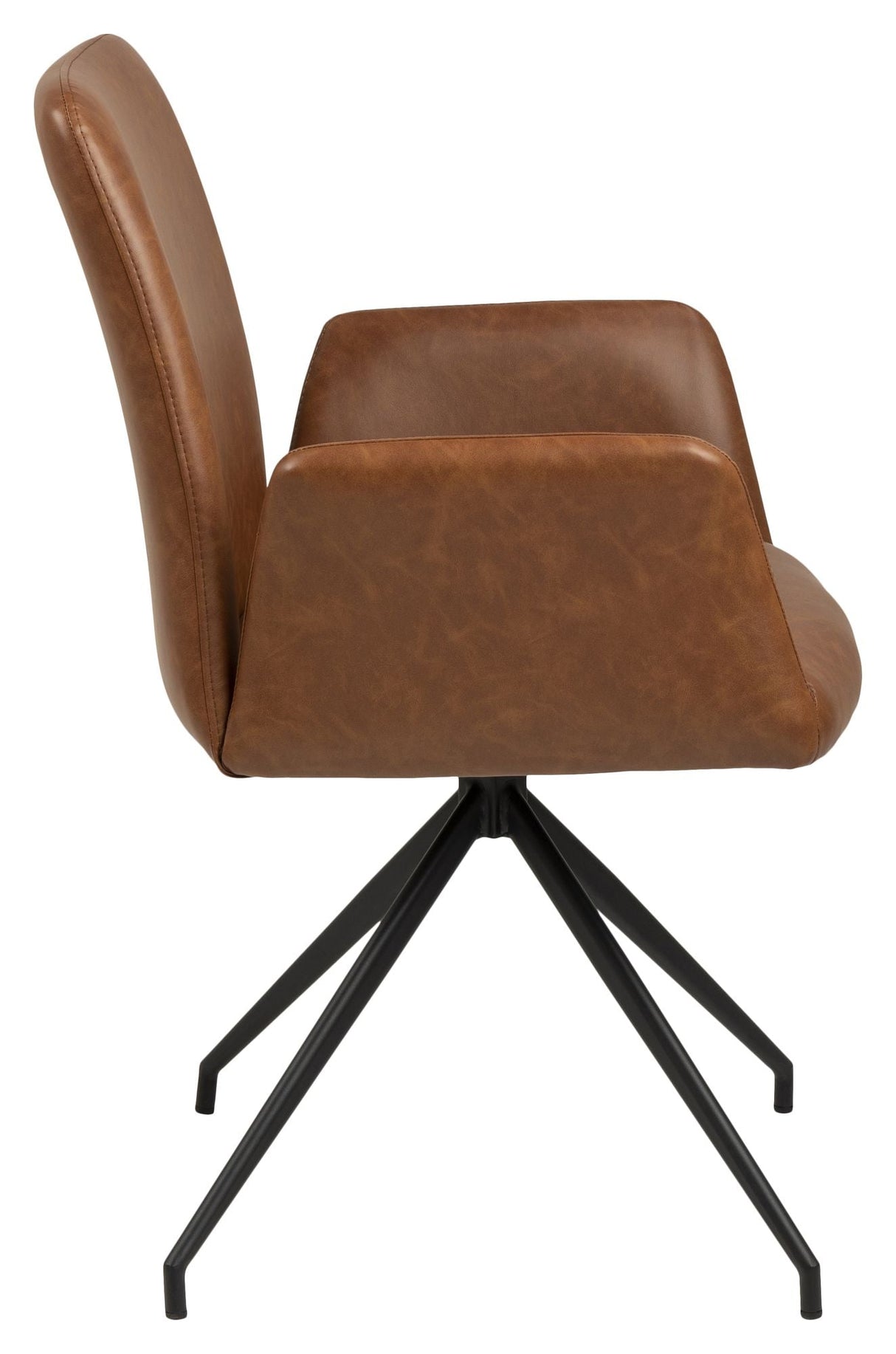 Naya Spisebordsstol m. drejefod, Kunstlæder retro brandy