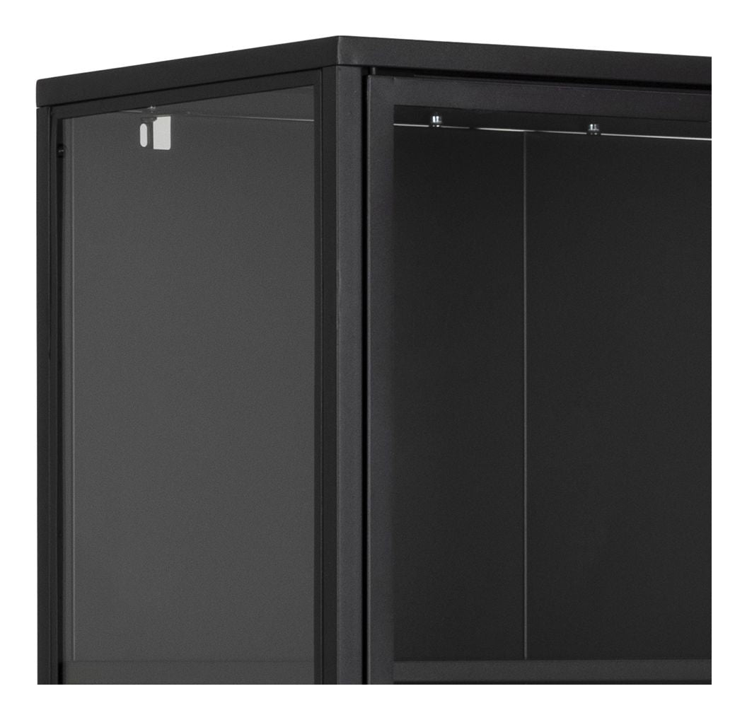 Newcastle Vitrineskab m. 2 glaslåger, Matsort metal - Unoliving.com