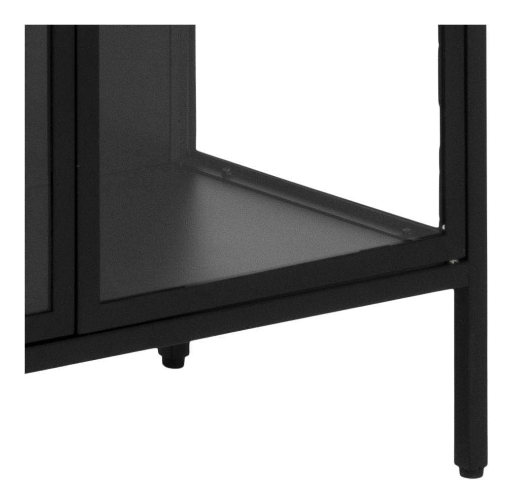 Newcastle Vitrineskab m. 2 glaslåger, Matsort metal - Unoliving.com