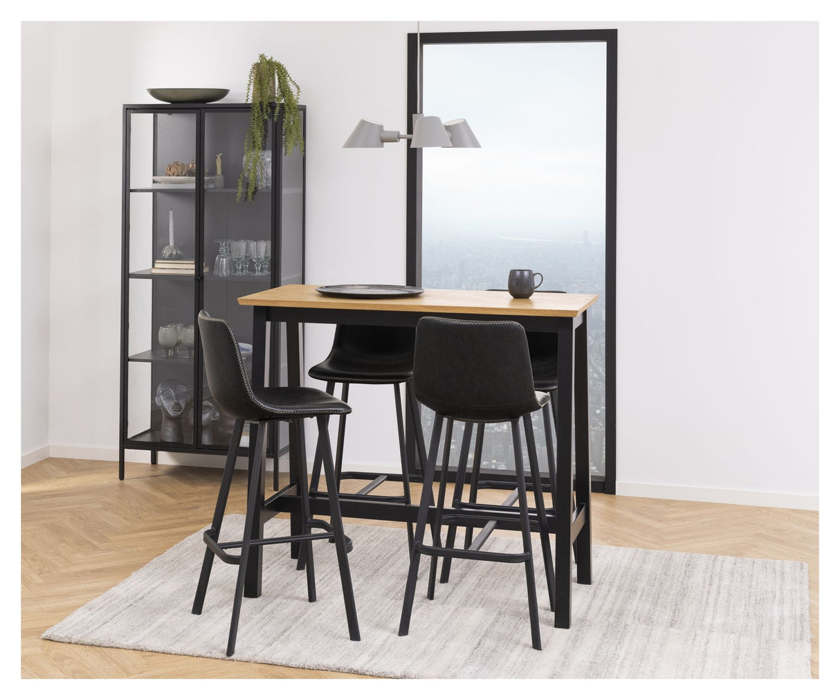 Newcastle Vitrineskab m. 2 glaslåger, Matsort metal - Unoliving.com
