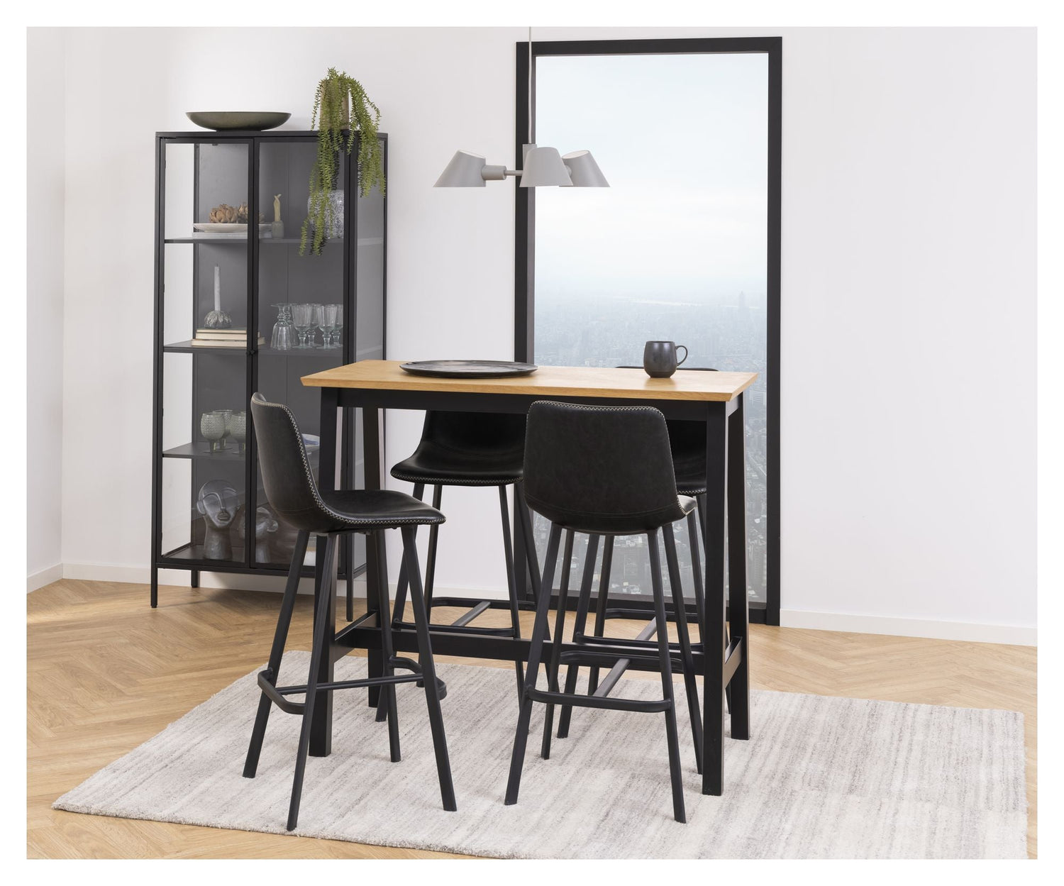 Newcastle Vitrineskab m. 2 glaslåger, Matsort metal - Unoliving.com