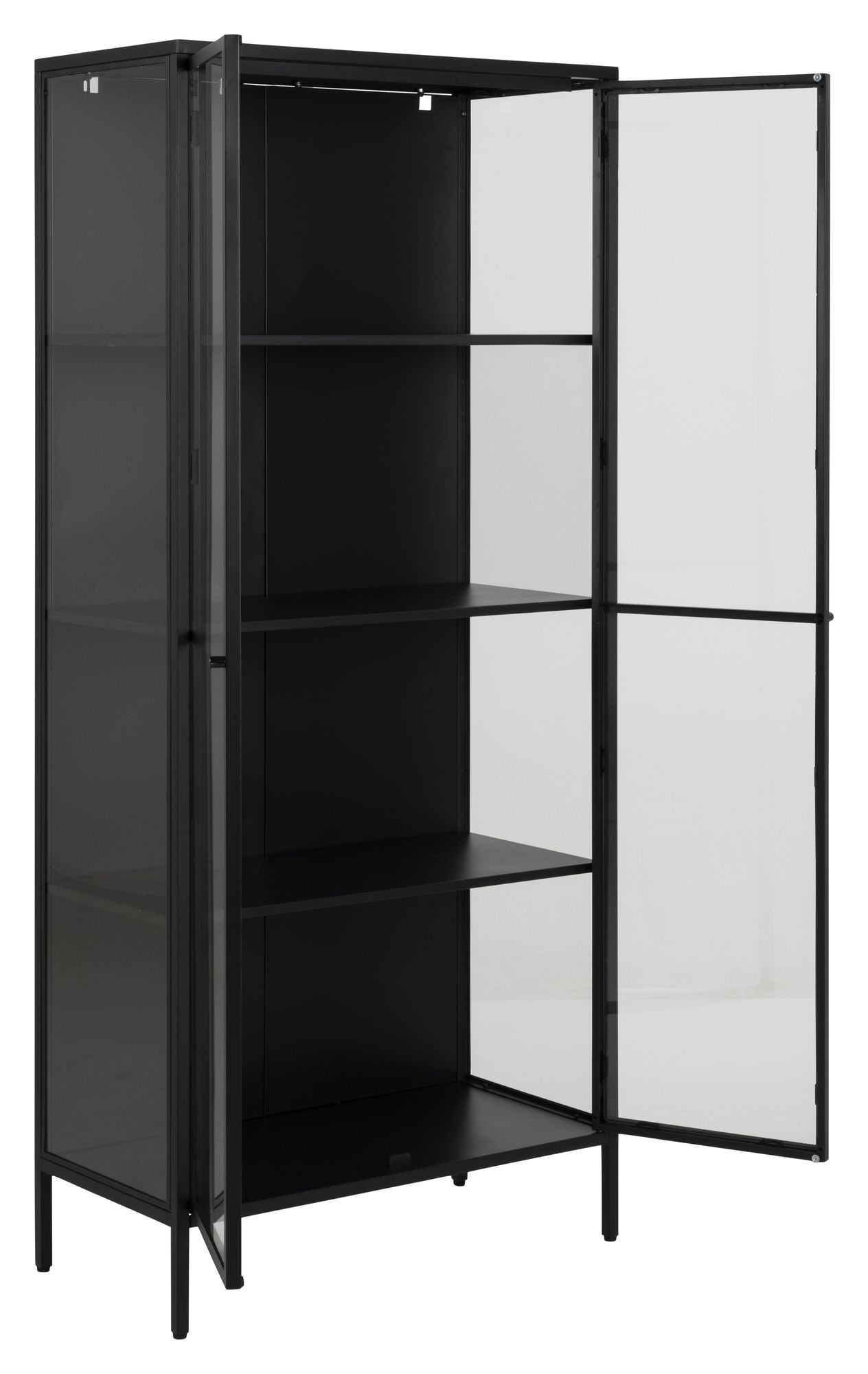 Newcastle Vitrineskab m. 2 glaslåger, Matsort metal - Unoliving.com