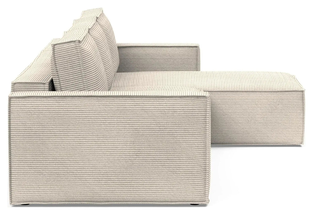Newilla Sovesofa m. chaiselong, Bouclé Taupe - Unoliving.com
