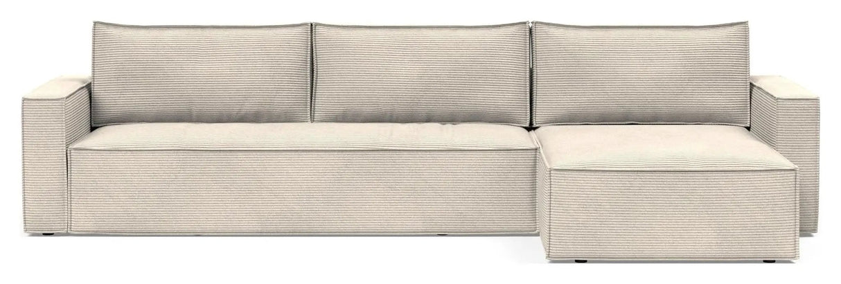 Newilla Sovesofa m. chaiselong, Bouclé Taupe - Unoliving.com