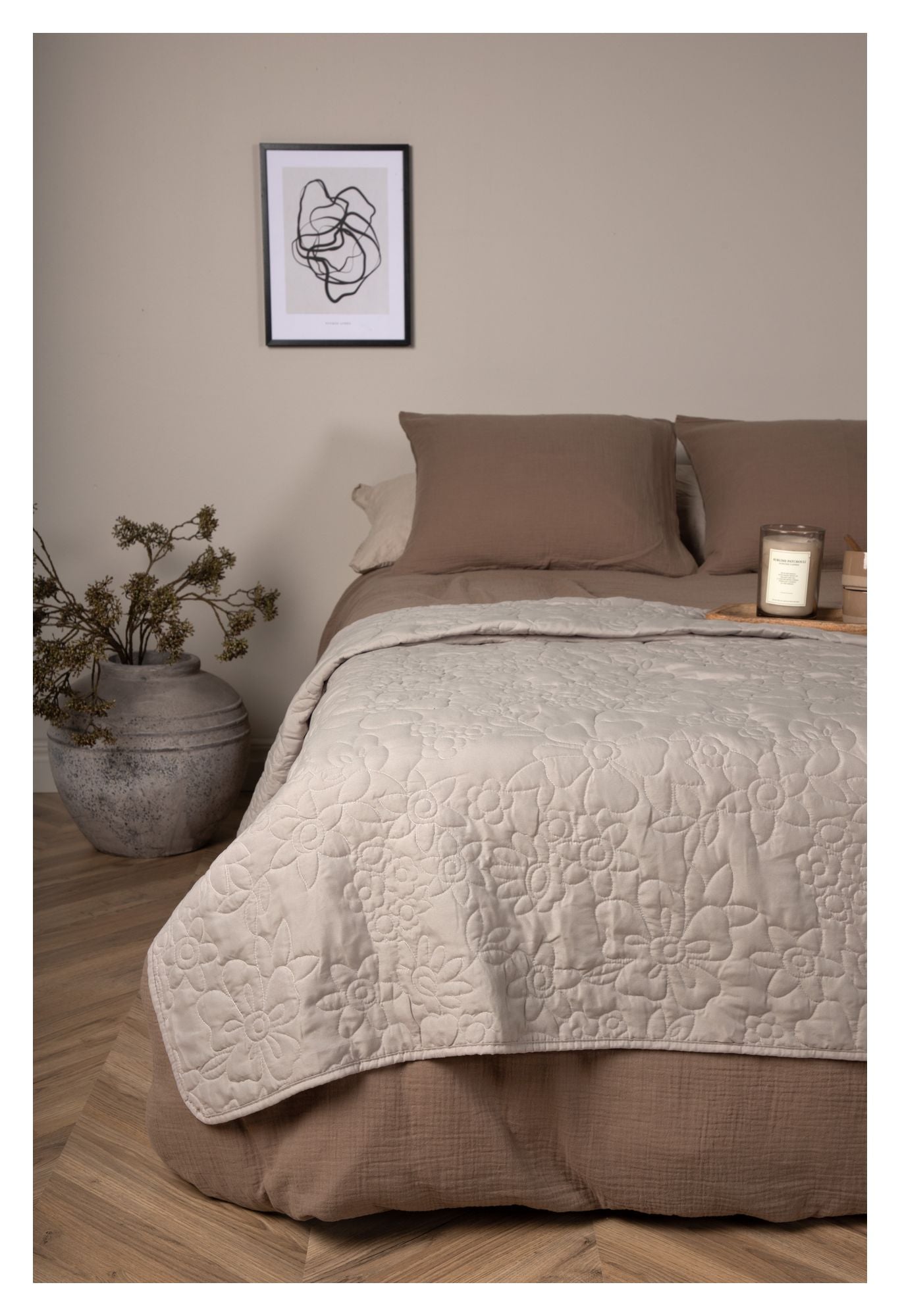 Niki Sengetæppe 150x250 - Beige - Unoliving.com