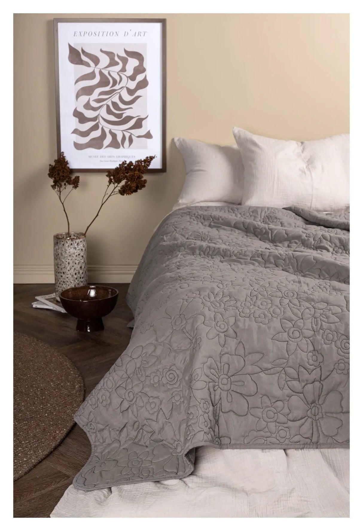 Niki Sengetæppe 180x260 - Lysegrå - Unoliving.com