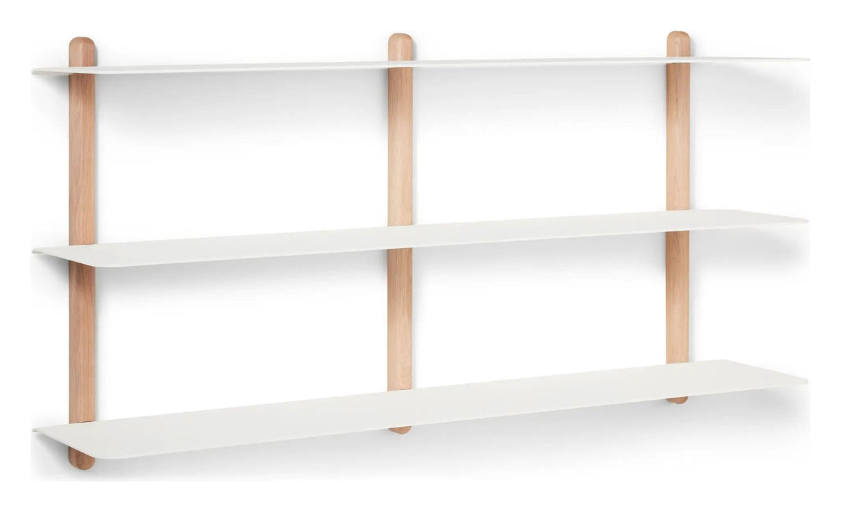 Nivo hylde D, Stor, lys eg/hvid - Unoliving.com