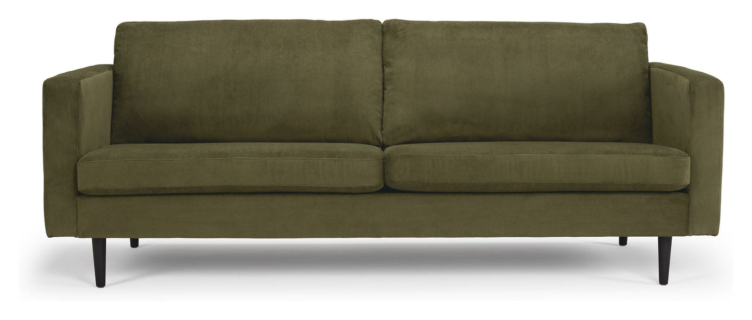 Obling 3-pers. Sofa, grøn fløjl - Unoliving.com