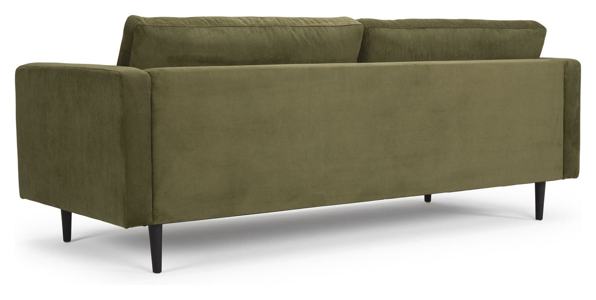 Obling 3-pers. Sofa, grøn fløjl - Unoliving.com