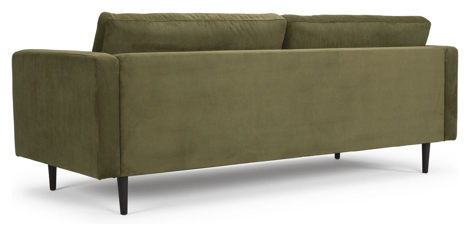 Obling 3-pers. Sofa, grøn fløjl - Unoliving.com
