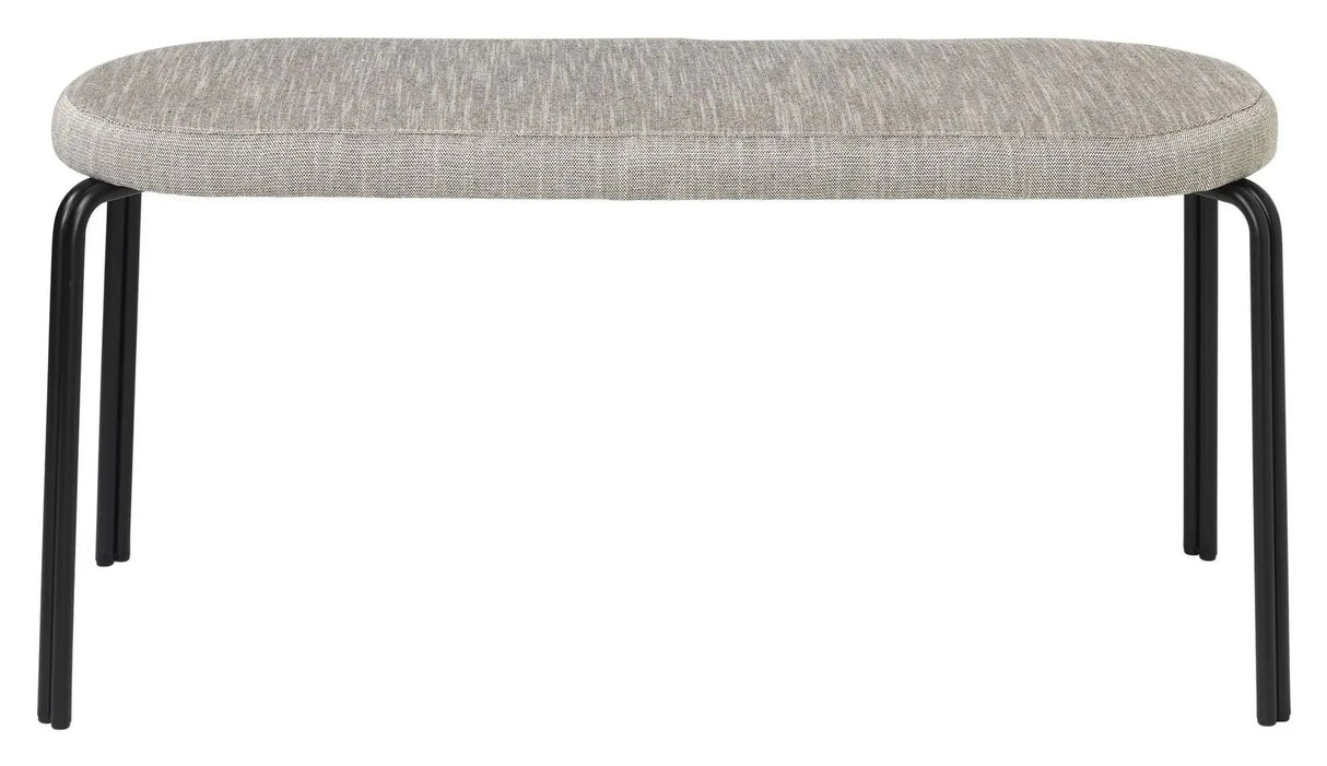 Oda Bænk, Tekstil/Sort - Unoliving.com
