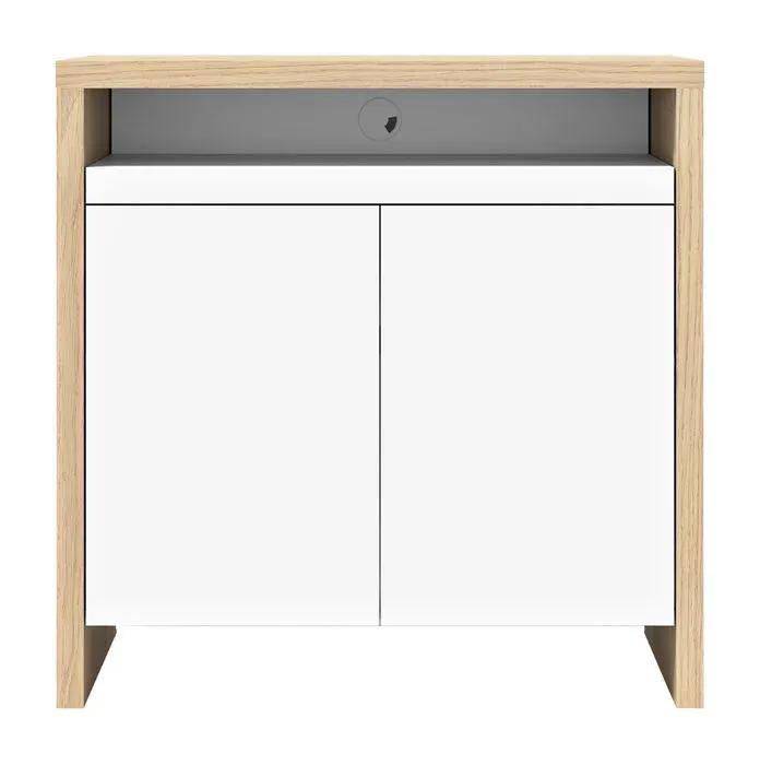 Olival Sidebord, Lys eg/Hvid, 90x42x90 - Unoliving.com